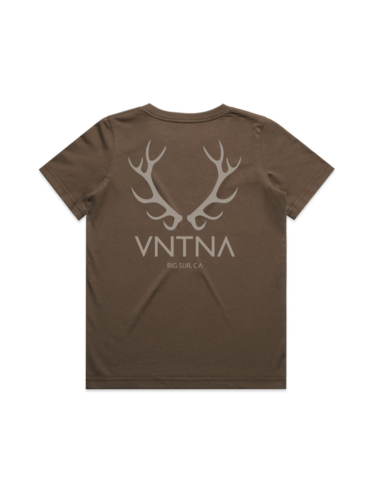 Kids Coast Crewneck Tee - Elk Brown