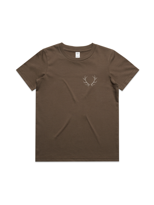 Kids Coast Crewneck Tee - Elk Brown