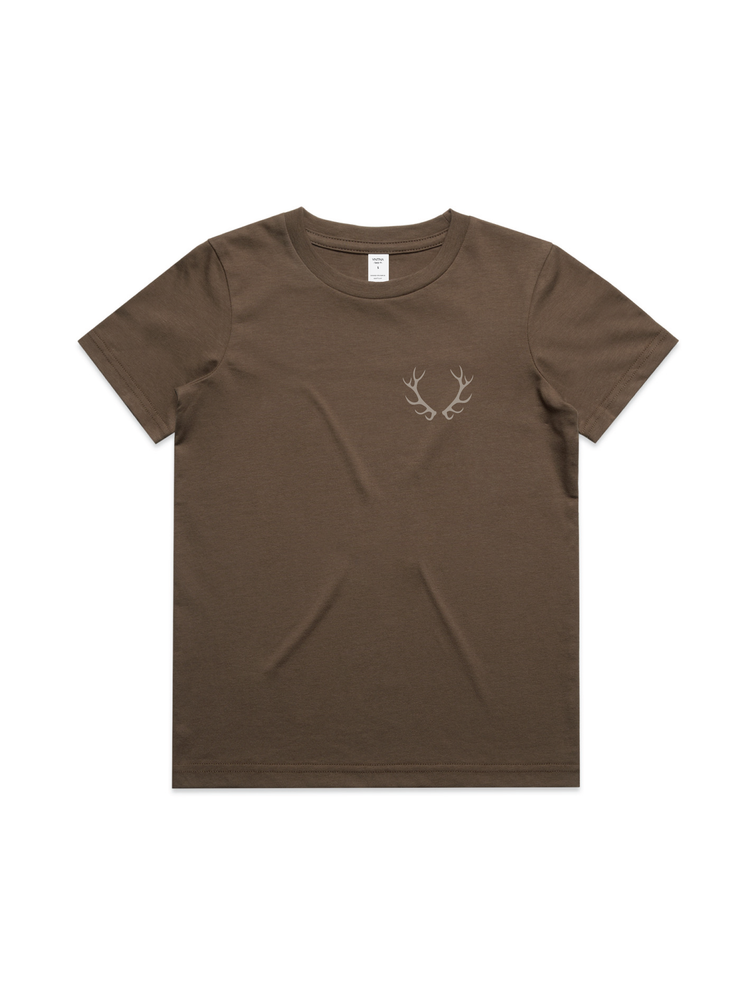 Kids Coast Crewneck Tee - Elk Brown
