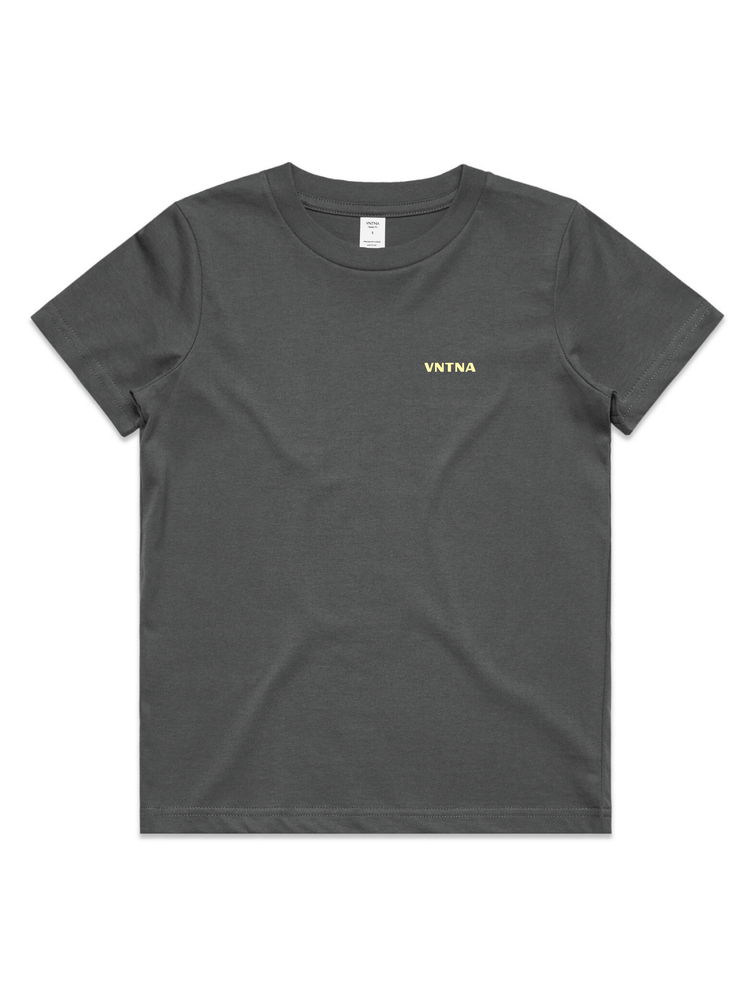 Kids Coast Crewneck Tee - Fish Flower Coal