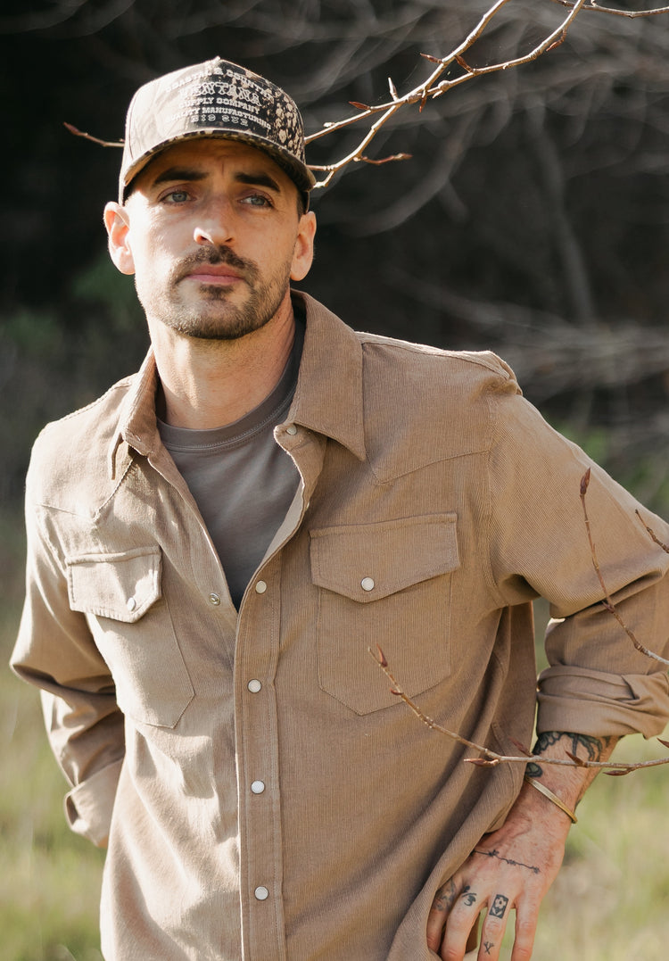 Cypress Corduroy Western Shirt Sandstone