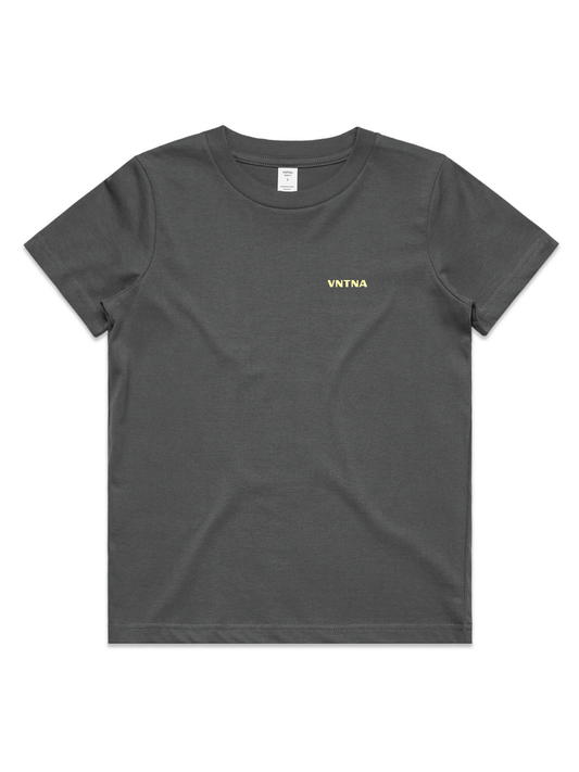 Kids Coast Crewneck Tee - Fish Flower Coal