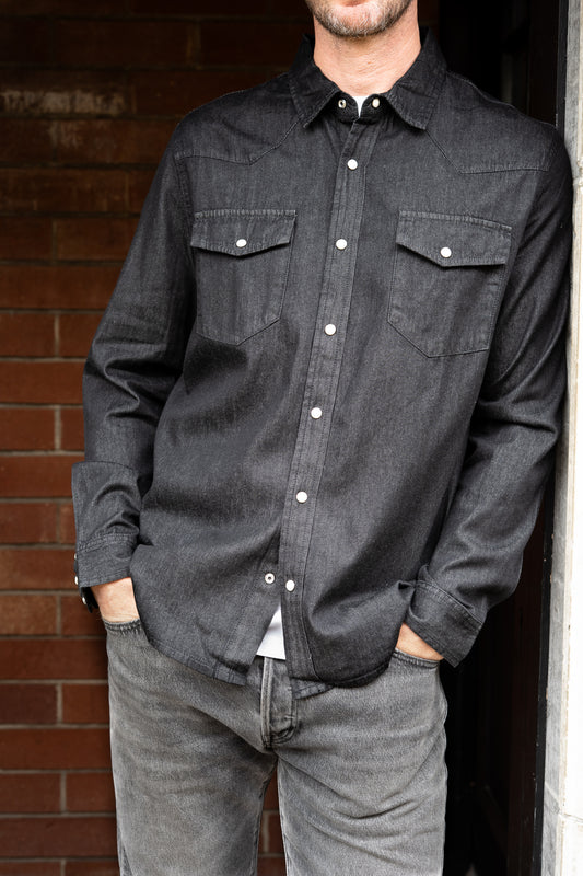 Cypress Denim Shirt in Washed Coal