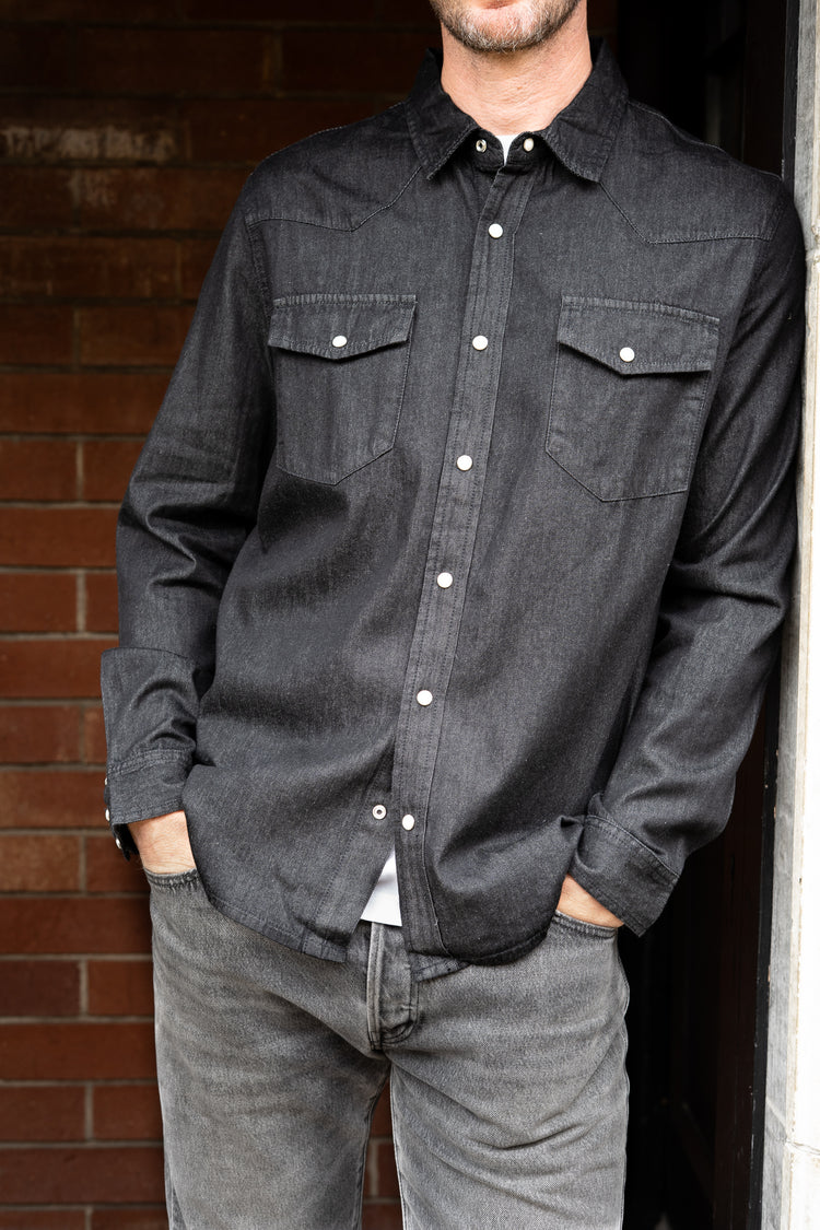 Cypress Denim Shirt in Washed Coal