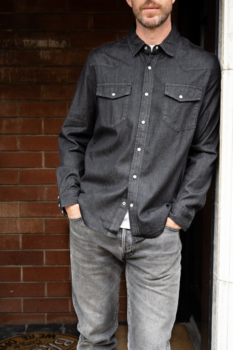Cypress Denim Shirt in Washed Coal