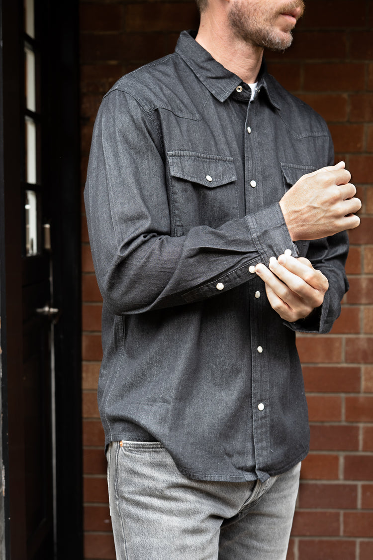 Cypress Denim Shirt in Washed Coal