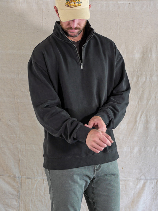 Quarter Zip Fleece (Mens) - Faded Black