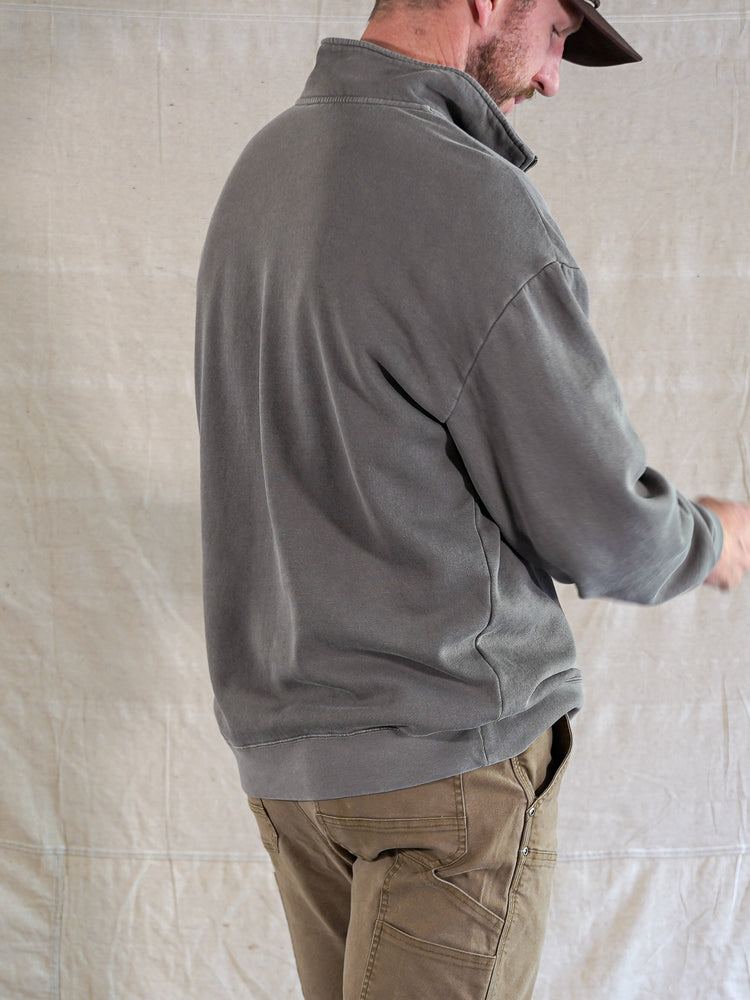 Quarter Zip Fleece (Mens) - Faded Grey