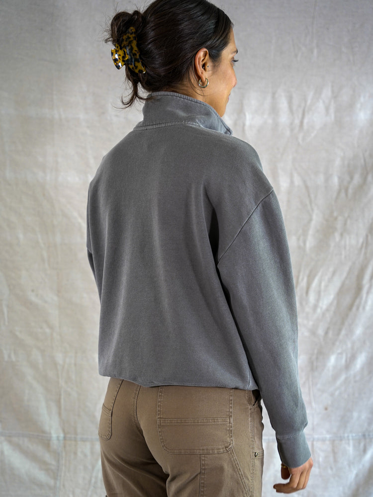 Quarter Zip Fleece (Womens) - Faded Grey