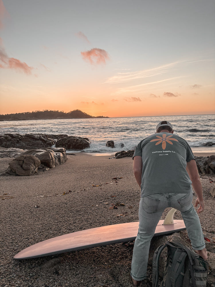 Fish Flower Coast Tee - Slate Blue