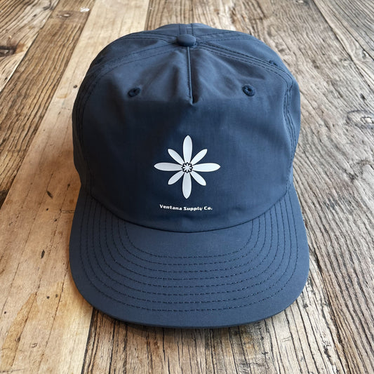 Frog Hat - Faded Navy Fish Flower