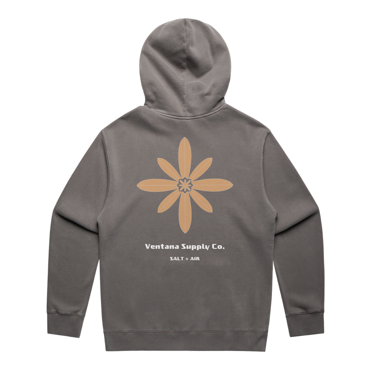 Fish Flower Sur Hoodie - Faded Grey