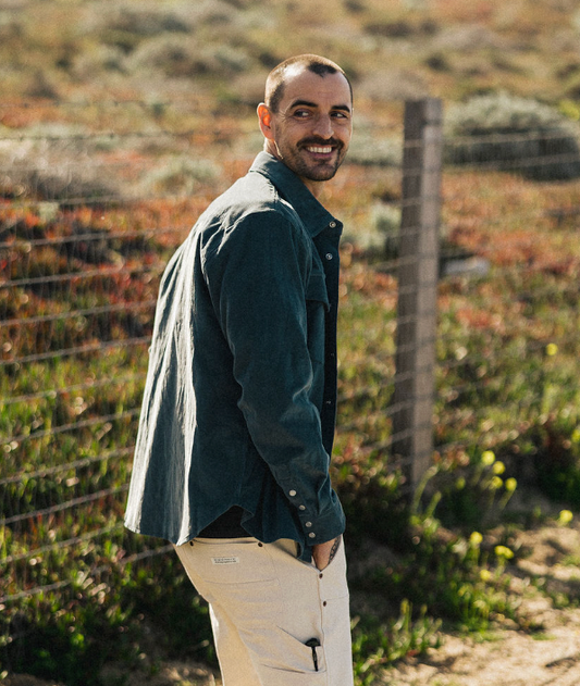 Cypress Corduroy Western Shirt Aegean Blue
