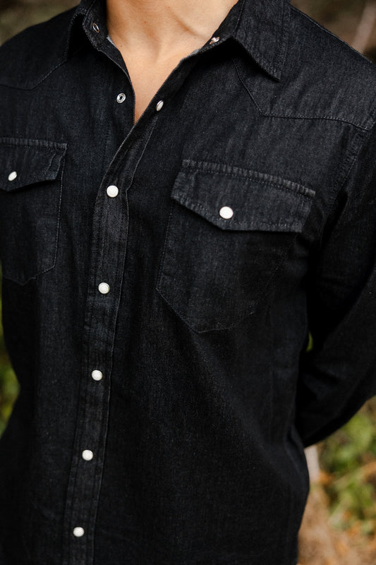 Cypress Denim Shirt in Washed Coal