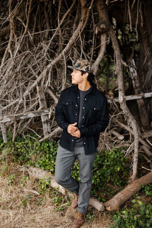 Cypress Denim Shirt in Washed Coal