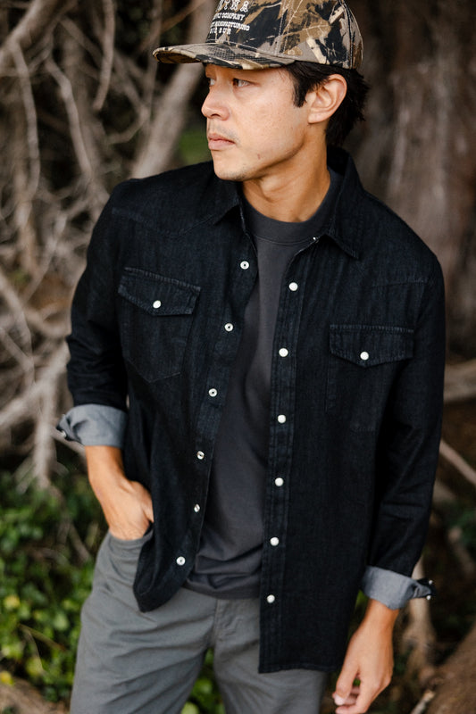 Cypress Denim Shirt in Washed Coal