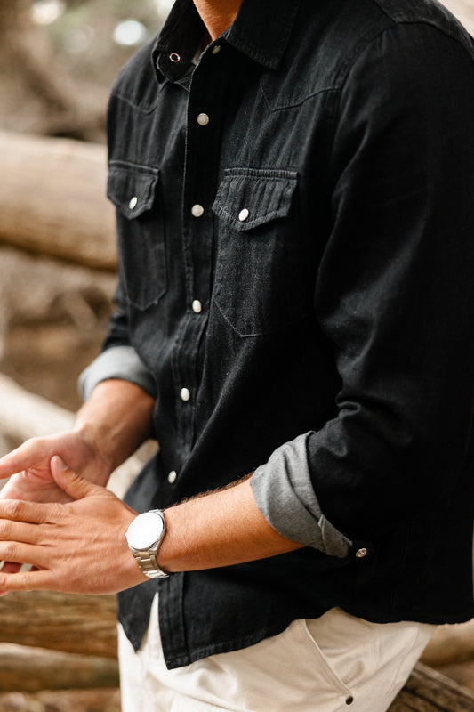 Cypress Denim Shirt in Washed Coal