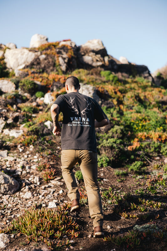 Elk Antler Heavy Tee - Faded Black