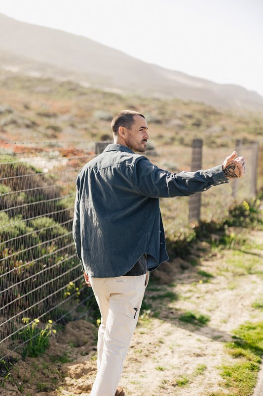 Cypress Corduroy Western Shirt Aegean Blue