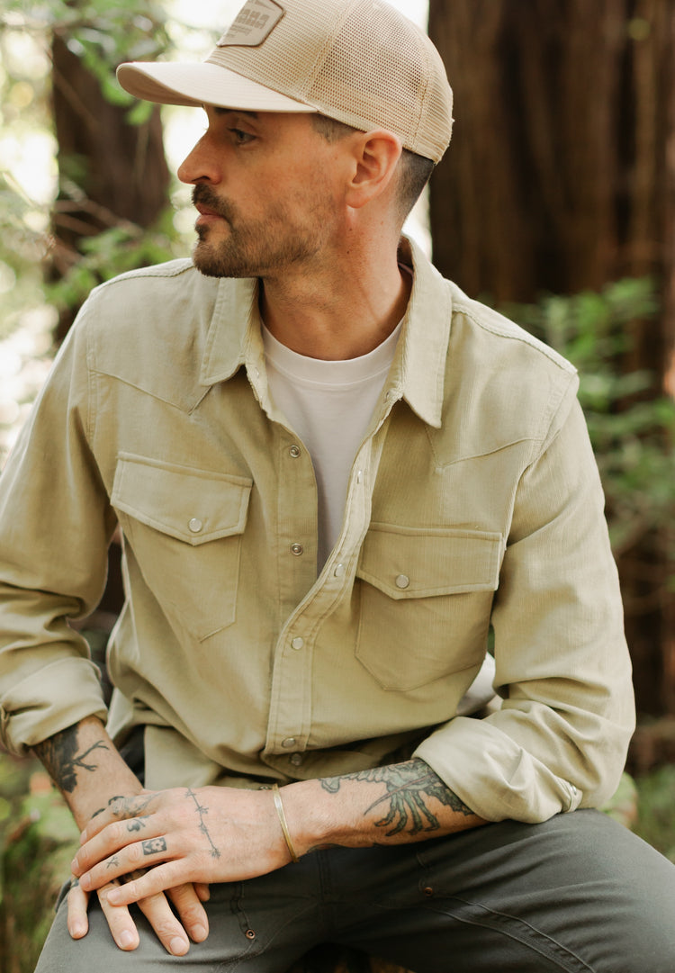 Cypress Corduroy Western Shirt Dusty Olive