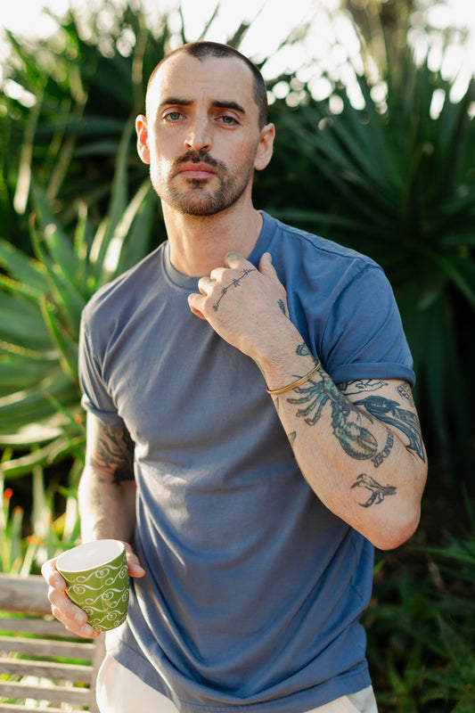 Coast Crewneck Tee - Slate Blue