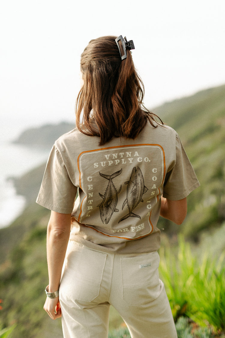 Pray for Fish Heavy Tee - Khakii